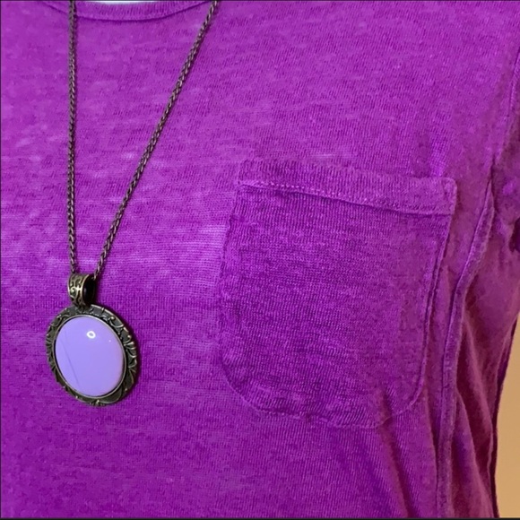 Athleta Newport Linen Magenta Top Small - Picture 4 of 7